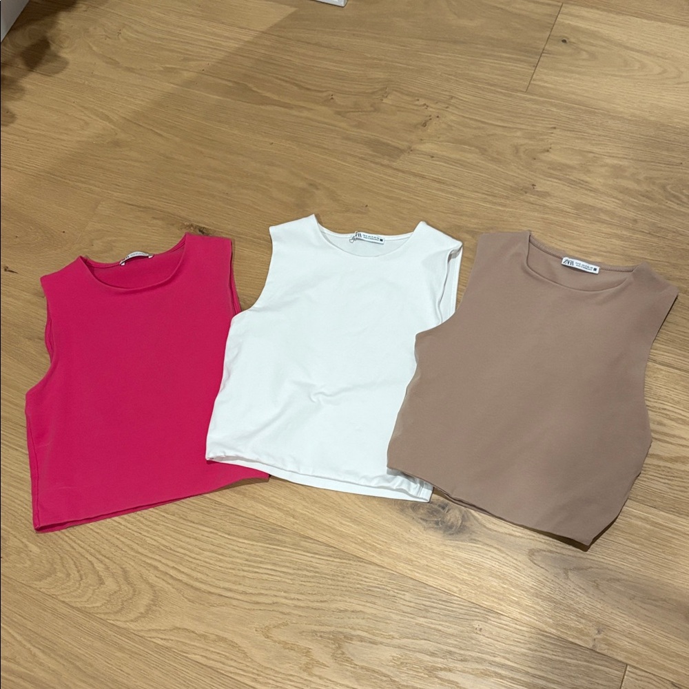 3 Zara Sleeveless Tops. Size S